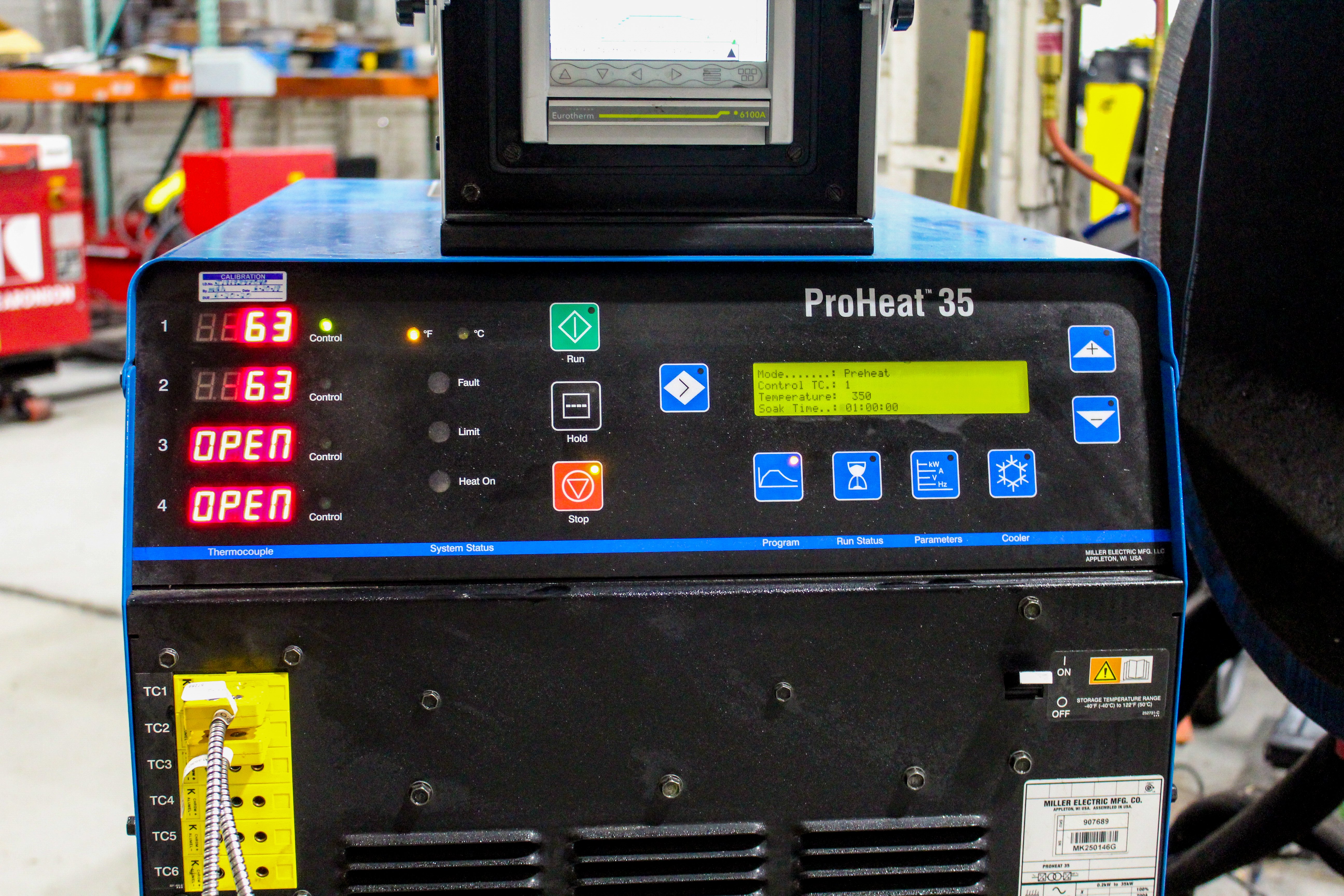 The Miller ProHeat 35 product interface