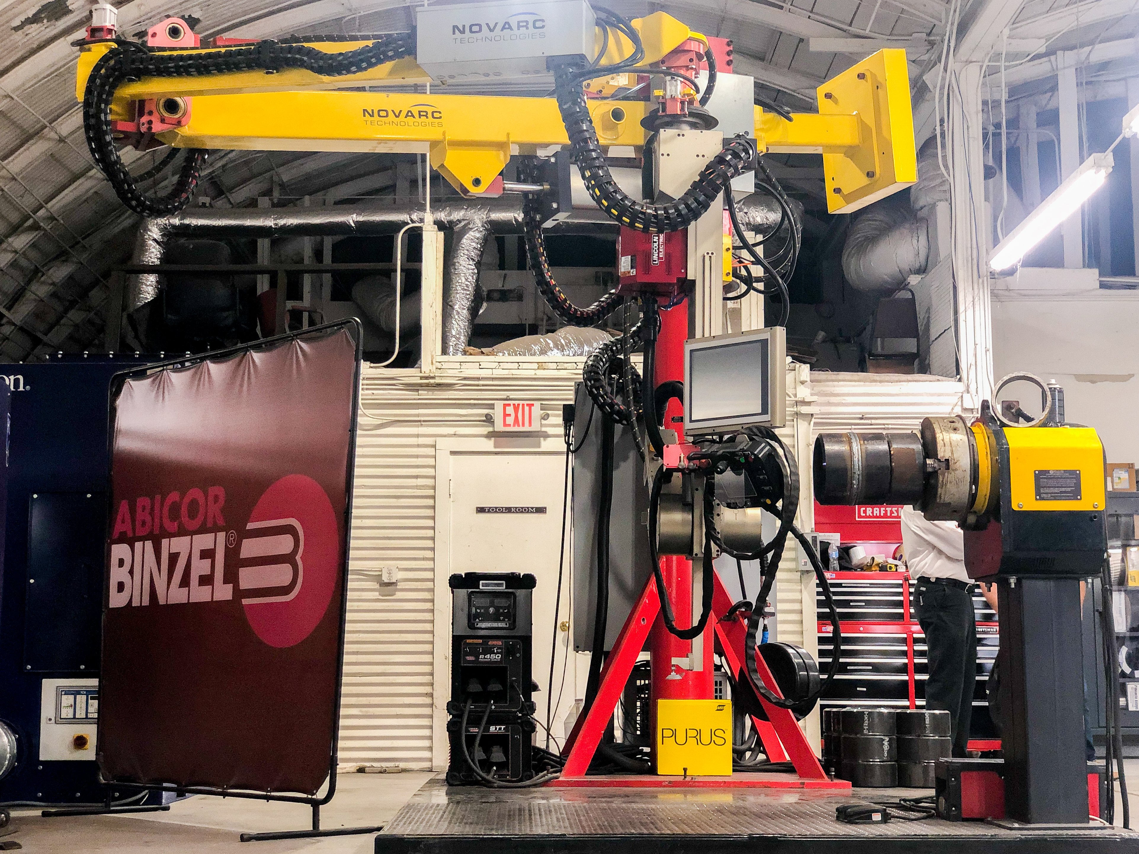 The Novarc Spool Welding Robot at the Red Ball Oxygen Welding Lab