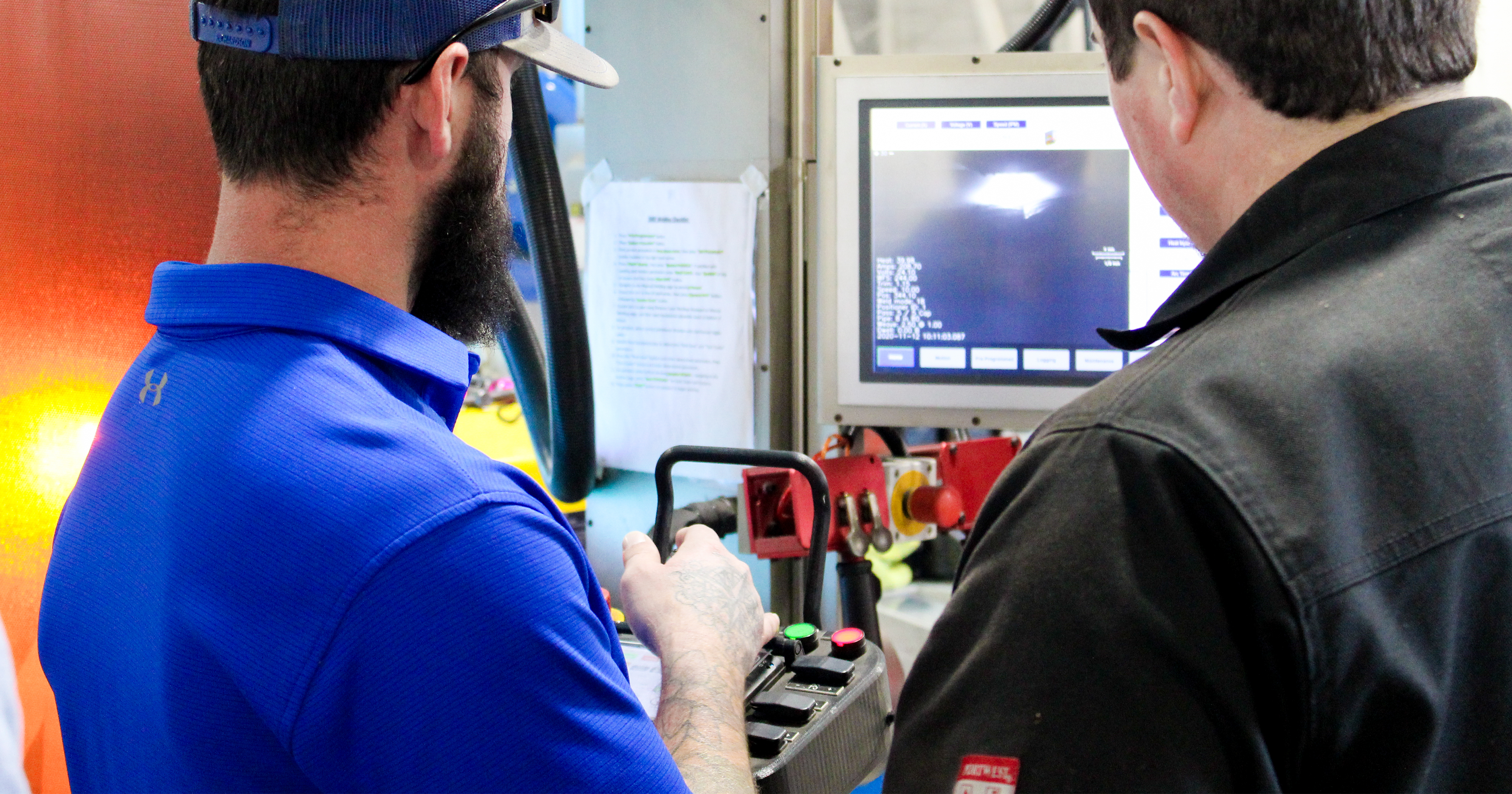 Red Ball customers testing the Novarc Spool Welding Robot